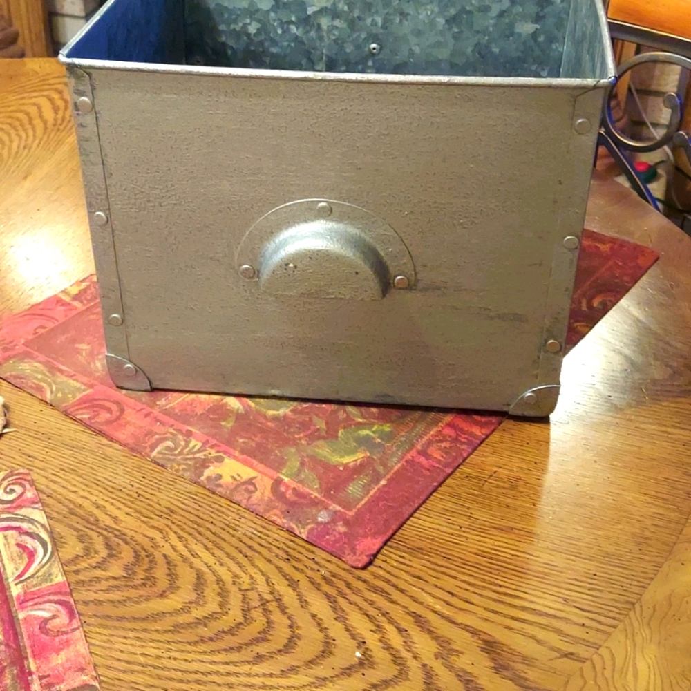 Galvanized metal bin